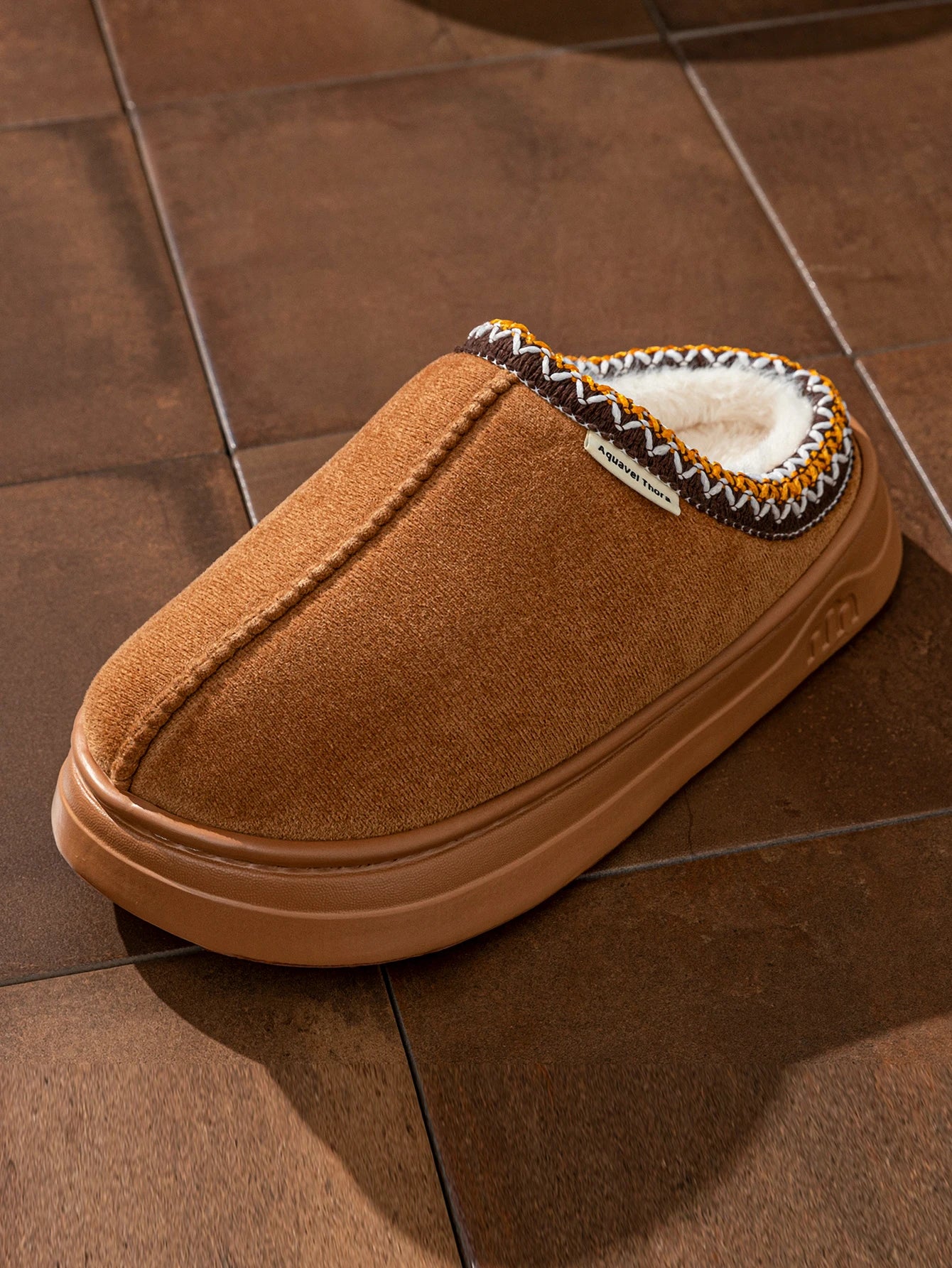 Women’s Winter Corduroy Plush Slippers – Warm Indoor Slip-On Home Shoes