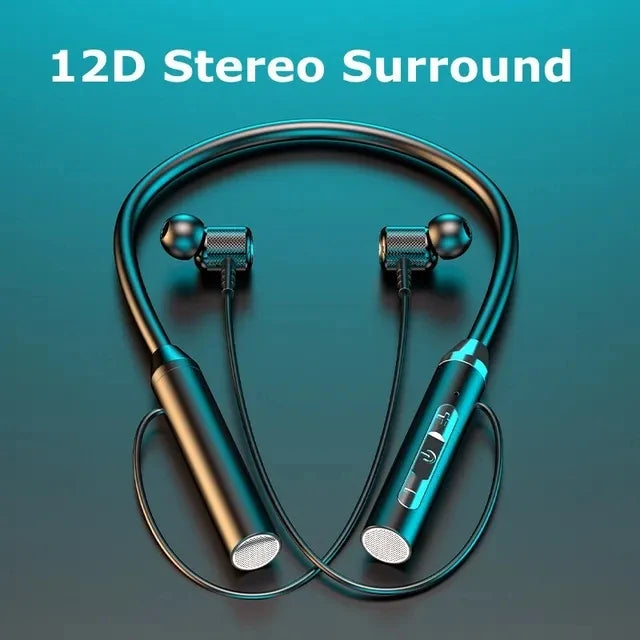 Wireless Headphones Bluetooth 5.0, Neckband Earphones Silicone Hifi, 9D Stereo Sports Headset Halter, Waterproof Magnetic Earbuds