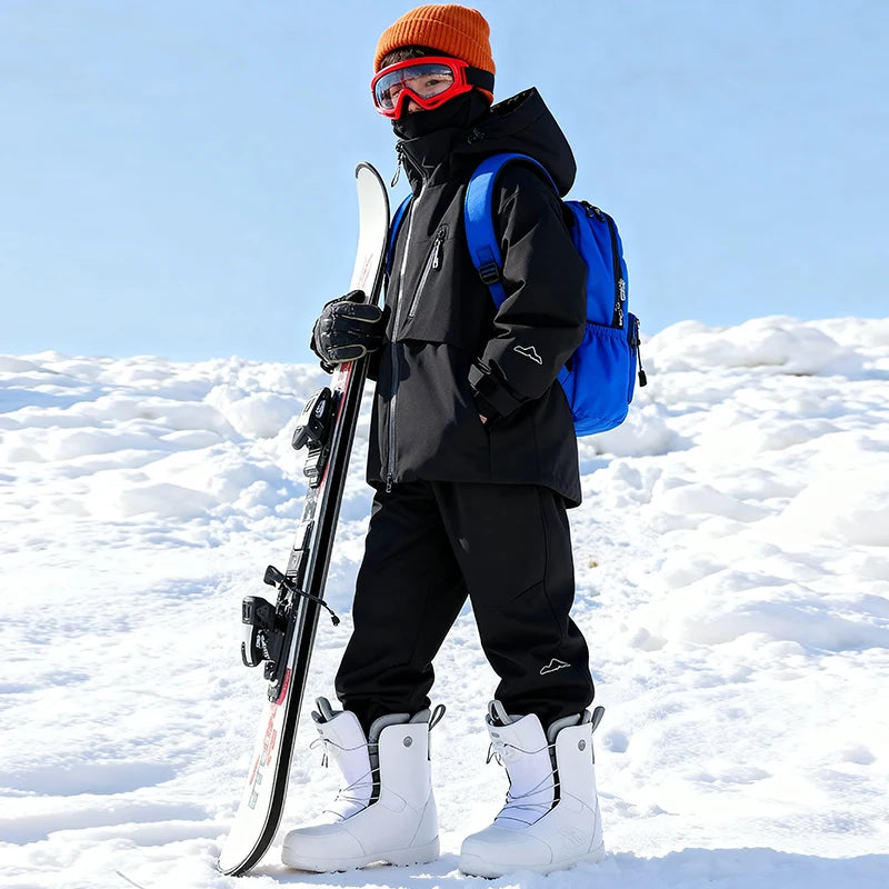 Children's Skiing Wear,Top+Bottom Winter Boys Snowboarding Suit,Girls Ski Suits,Windproof Waterproof Kids Ski Jacket Snow Pants