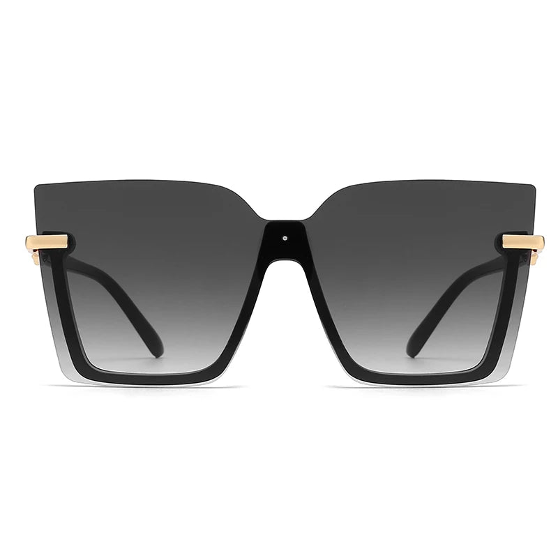 Women Men Sun Glasses, Streetwear Large Frame Eyewear, GogglesHollow Out Square One-piece Sunglasses, Women MenGlasses