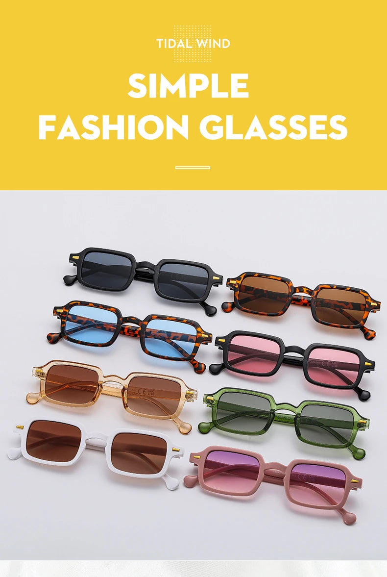 Luxurious Rectangle Sunglasses, Women Oval Vintage Brand, Designer Square Sun Glasses, Men Shades Female Eyewear Anti-glare UV400