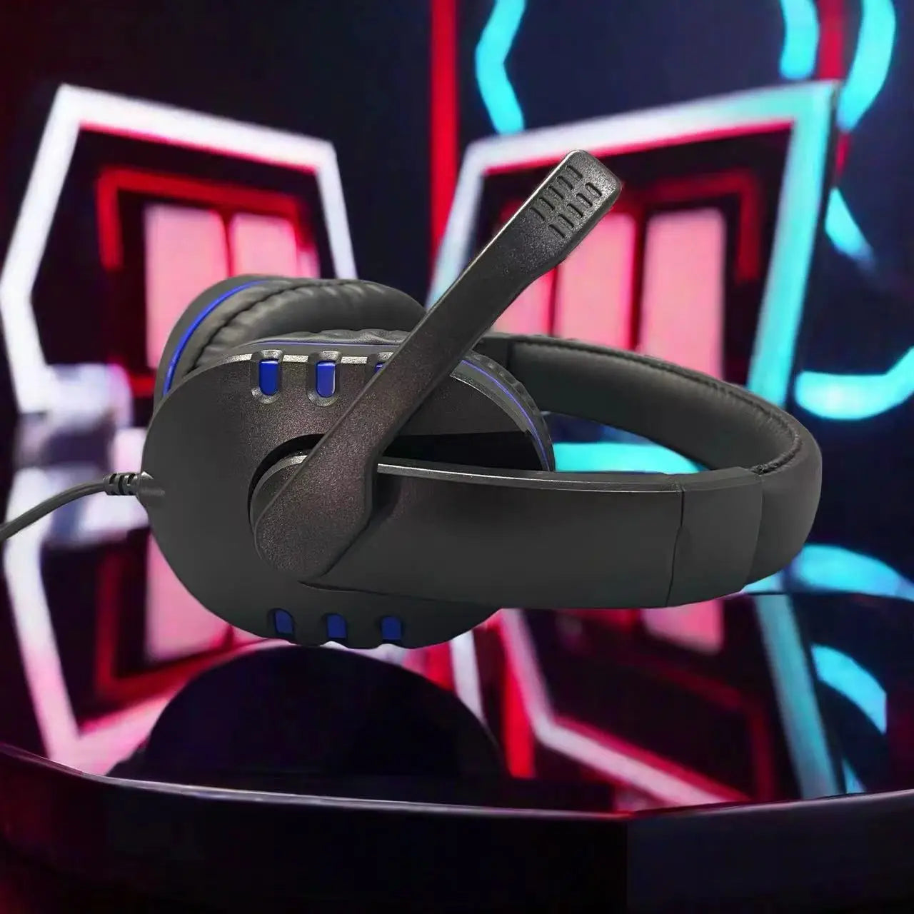 7260 Wired Headphones with, Microphone，Suitable for work, meetings、Study Recording、Entertainment Games，Compatible：PS4/PS5/Xbox One