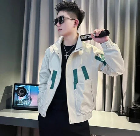 Men’s Safari Style Jacket – Autumn/Winter 2024, Stand Collar Zipper