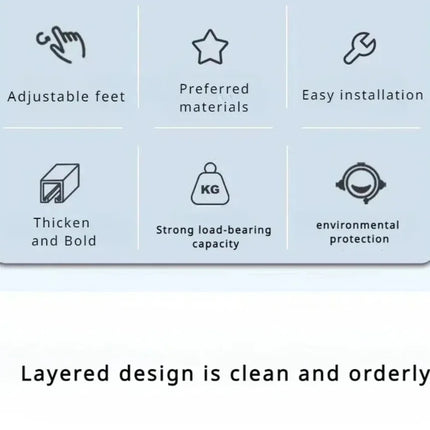 Multi-Layer Kitchen Rack Household Microwave Stove Shelf Multi Scene Bathroom Living Room Shelf Pantry Closet Kitchen Organizer