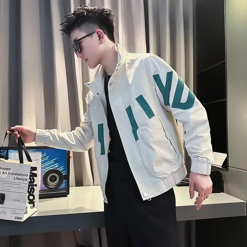 Men’s Safari Style Jacket – Autumn/Winter 2024, Stand Collar Zipper