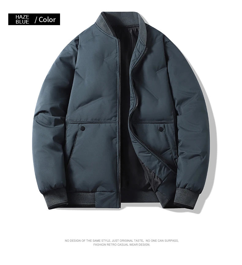 Men’s Casual Polyester Jacket – Daily Autumn & Winter Outerwear with Zipper