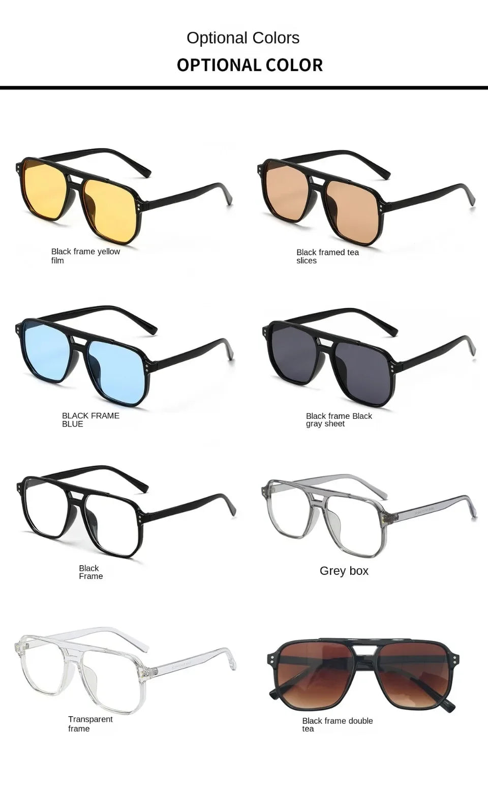 Vintage Men Women Big Sunglasses, Men Square Shades, Brand Designer, Unisex Sun Glasses, Black Lense Male Female Sunglasses UV400