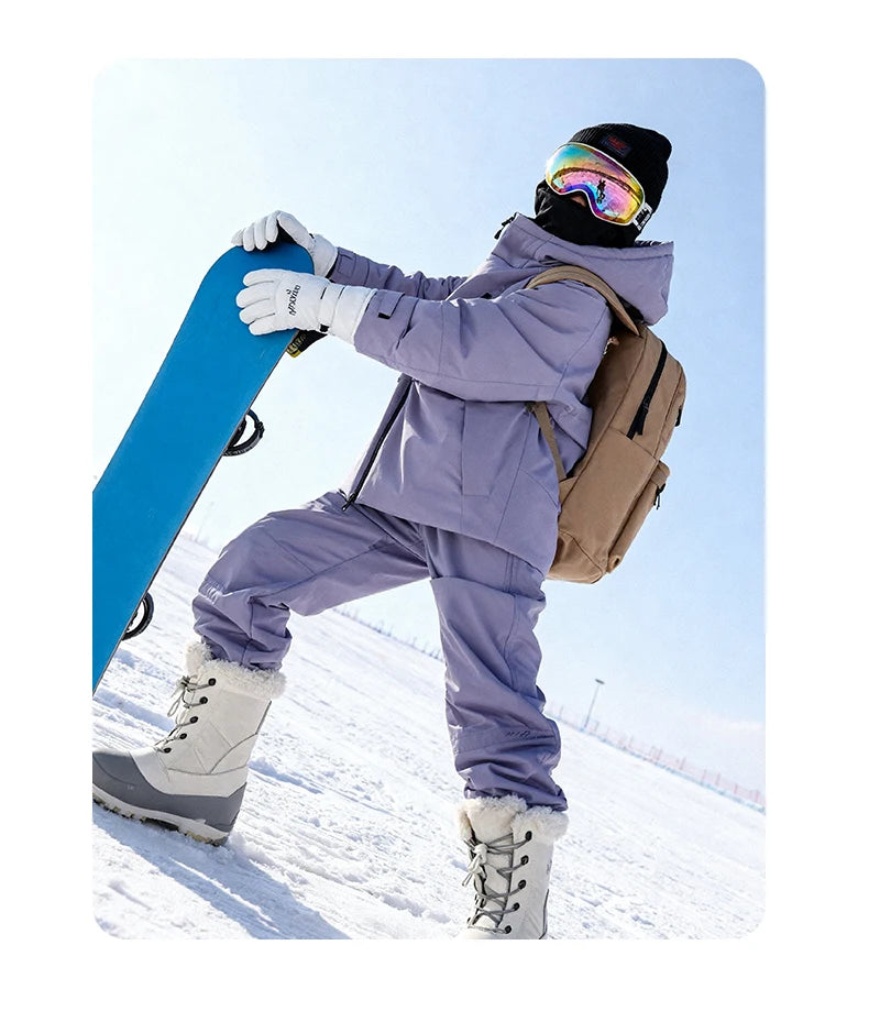 Children's Skiing Wear,Top+Bottom Winter Boys Snowboarding Suit,Girls Ski Suits,Windproof Waterproof Kids Ski Jacket Snow Pants