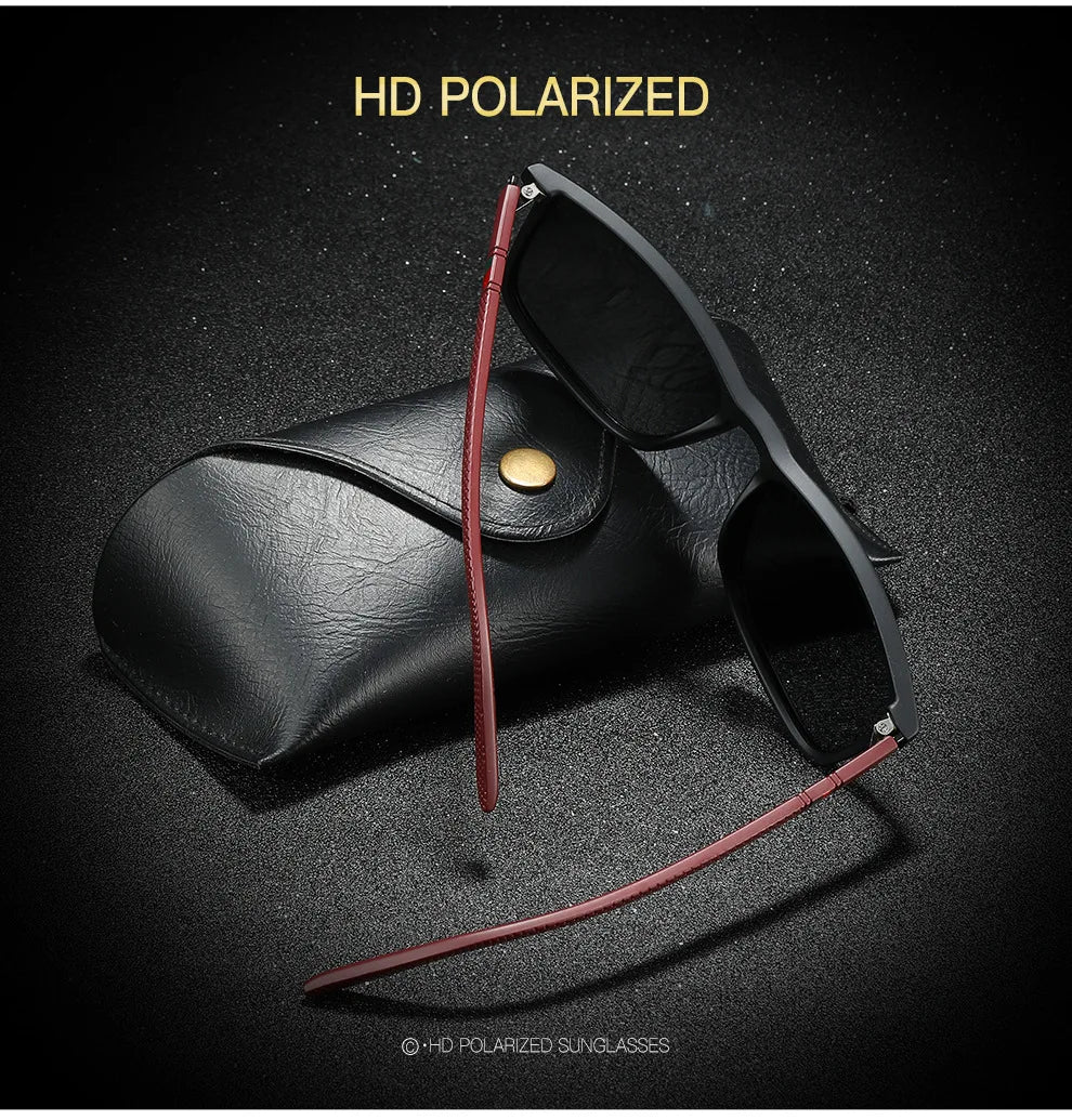 Sports Sunglasses for Men, Polarized Comfortable Wear Square Sun Glasses, Male Light Weight Eyewear Accessory with Origina UV400