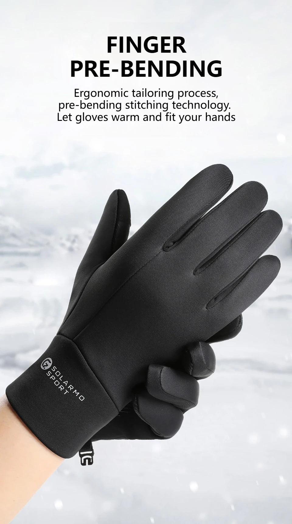 Men’s Waterproof Windproof Winter Touch Screen Gloves