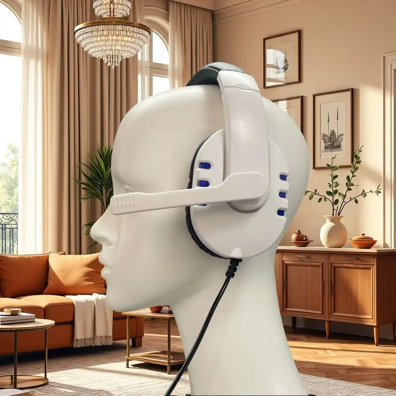 7260 Wired Headphones with, Microphone，Suitable for work, meetings、Study Recording、Entertainment Games，Compatible：PS4/PS5/Xbox One