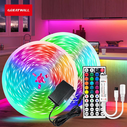 GREATWALL IR44K 5050 LED strip 32.8f/16.4 feet Halloween Christmas decoration DC LED neon light RGB flexible light configuration