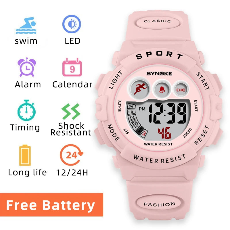 Waterproof Sport Children Watch, LED Digital Kids Watches, Luxury Electronic Watch for Kids Children Boys Girls Gifts