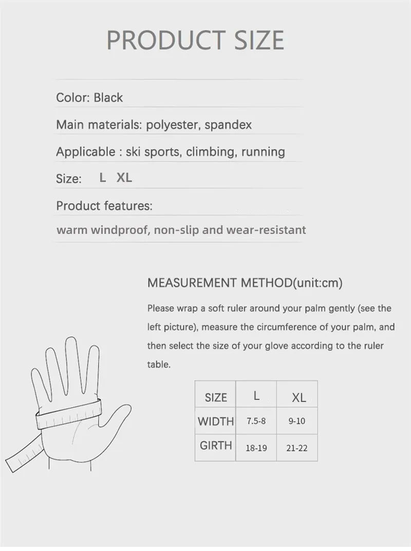Men & Women Touch Screen Winter Gloves – Warm Water-Resistant Windproof Thermal Gloves