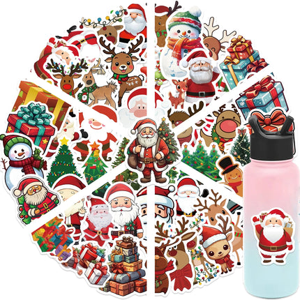 50PCS Cartoon Christmas Art, Aesthetic Stickers Pack for Kids Toy Diary, mobile, leptop sticker