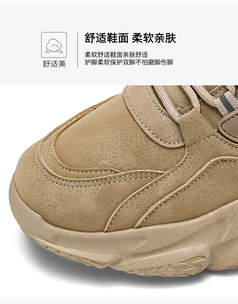 Men’s 2025 Cow Suede Ankle Snow Boots – Handmade Winter Casual Boots