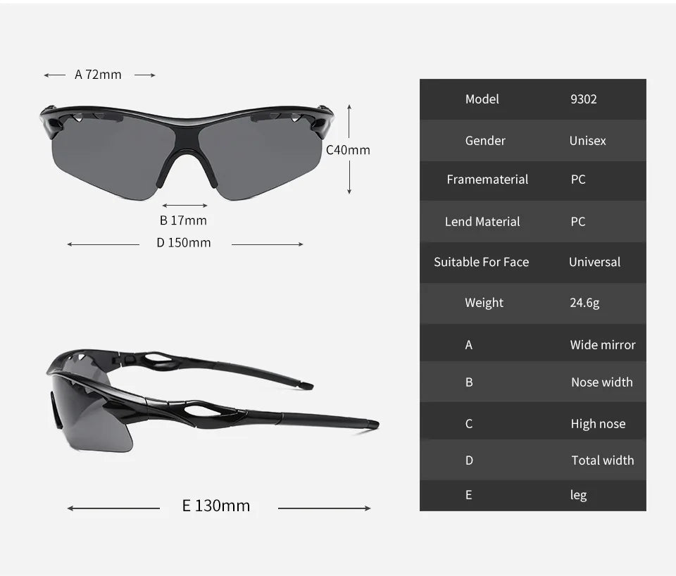 Men and Women Cycling Glasses, Mens Sunglasses for Men Outdoor, Eyewares Sports Sun Glasses, Multi Color Lens Unisex Glasses
