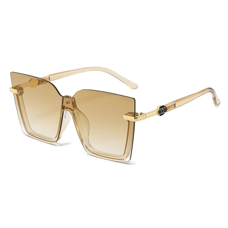 Women Men Sun Glasses, Streetwear Large Frame Eyewear, GogglesHollow Out Square One-piece Sunglasses, Women MenGlasses