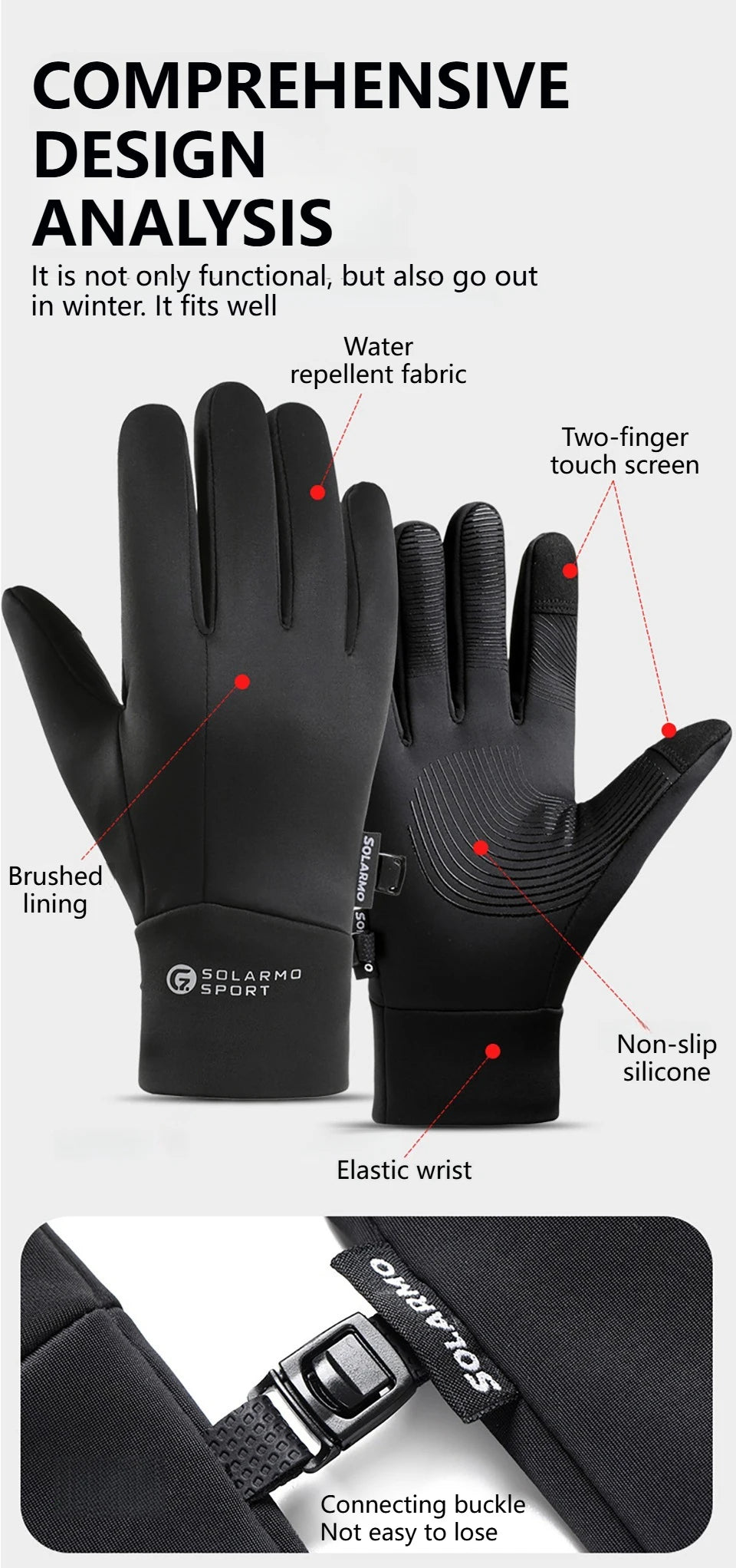 Men’s Waterproof Windproof Winter Touch Screen Gloves