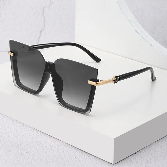 Women Men Sun Glasses, Streetwear Large Frame Eyewear, GogglesHollow Out Square One-piece Sunglasses, Women MenGlasses