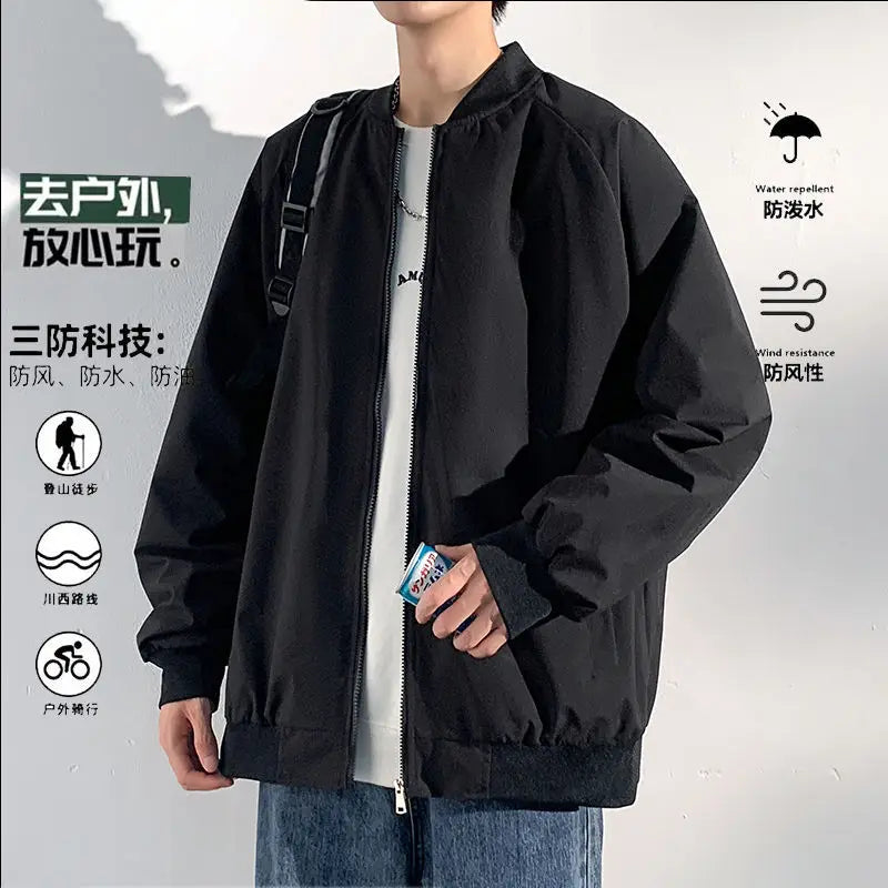 Men’s Casual Zipper Jacket – Spring & Autumn Lightweight Coat
