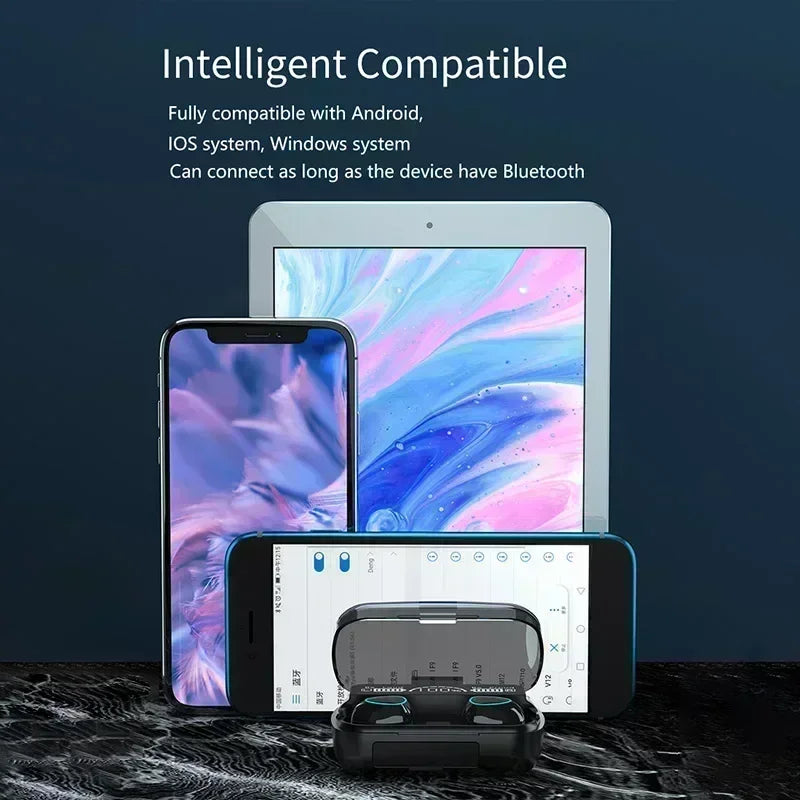 Wireless Bluetooth Headphones, Handfree Dispay Bluetooth Earphones, HiFi Stereo Music, Wireless Earbuds, Waterproof, Gaming Headset