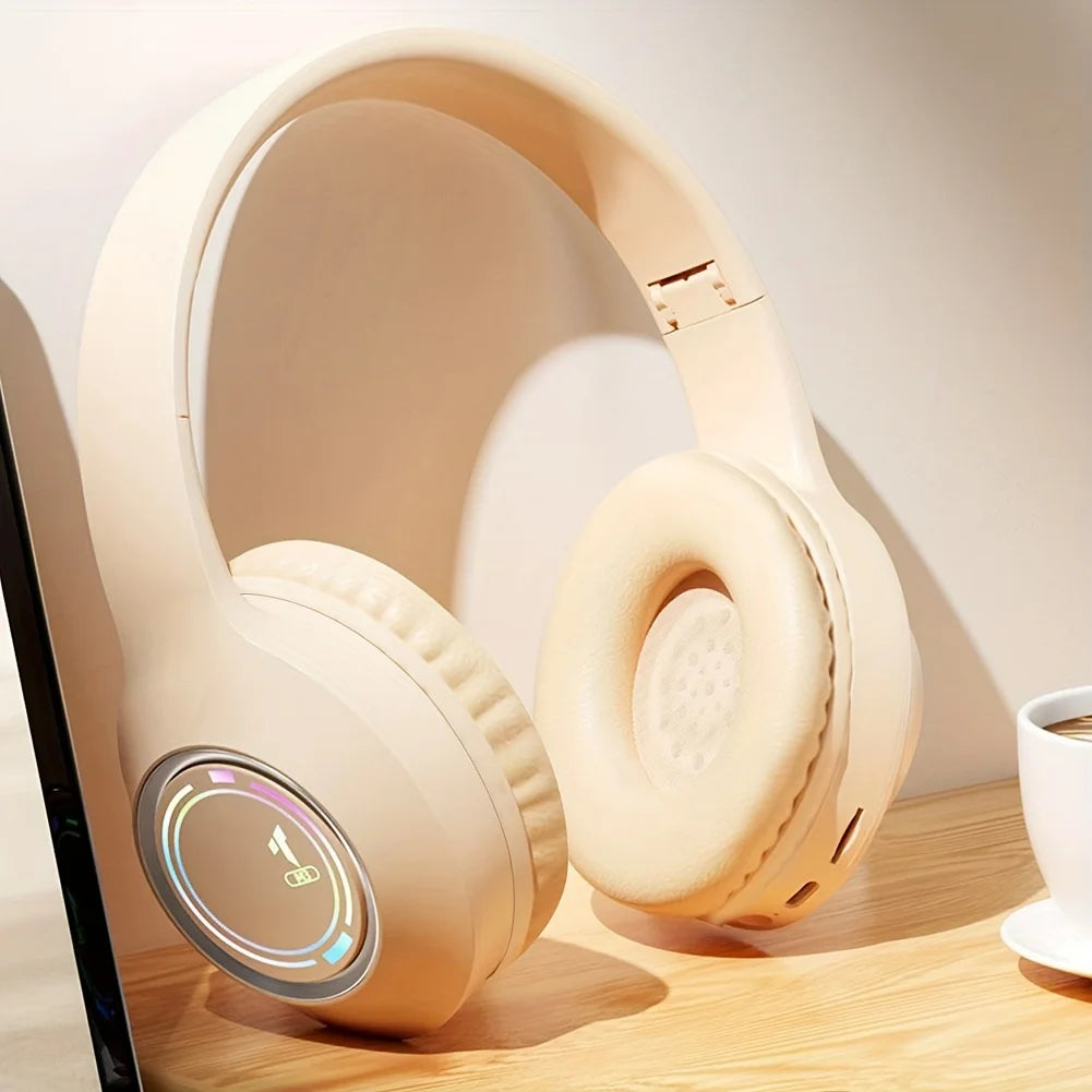 Bluetooth Headphone Wireless, Headset Over The Ear High Fidelity, Bass Stereo With Microphone Music, Gaming Foldable Headsets