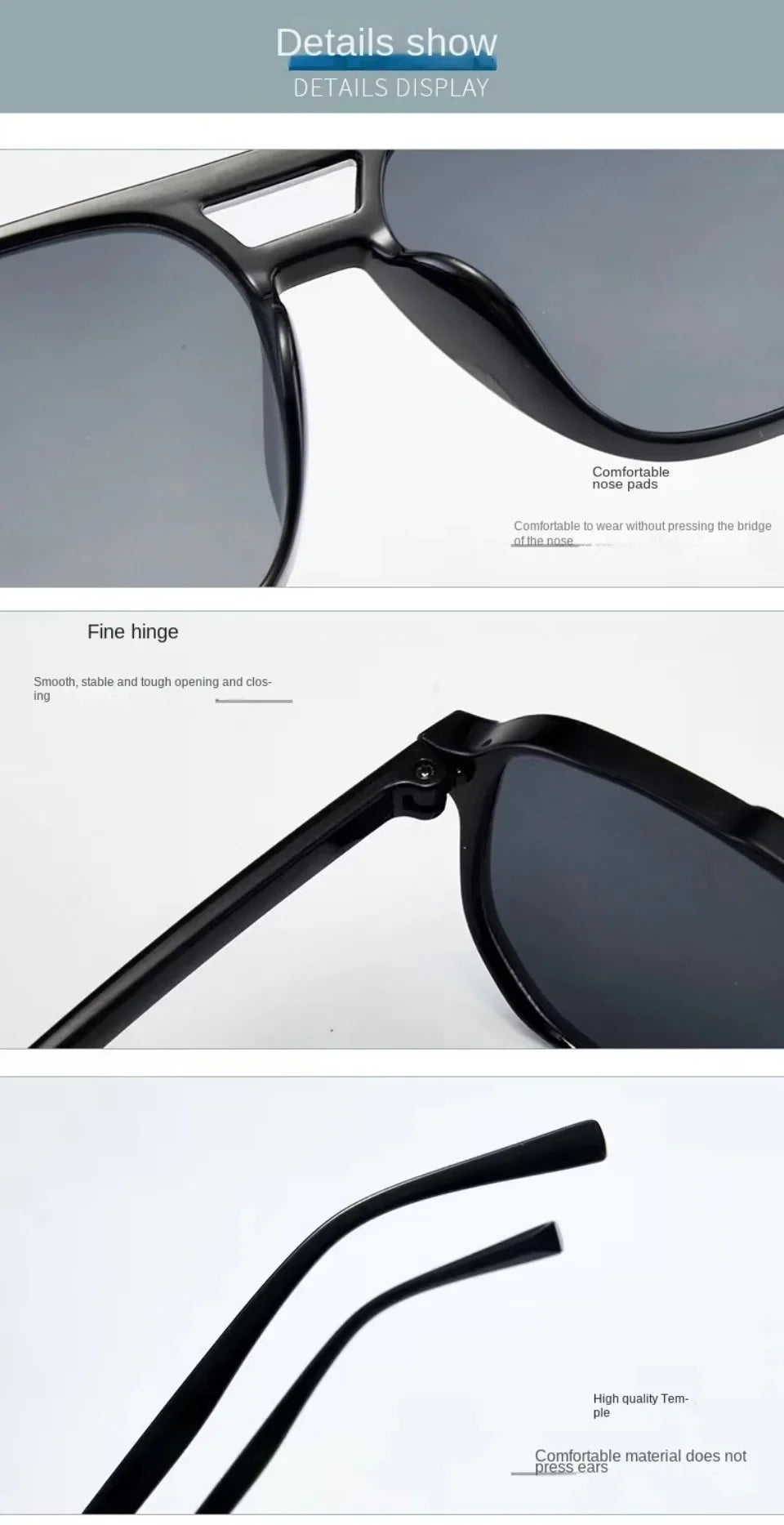 Vintage Men Women Big Sunglasses, Men Square Shades, Brand Designer, Unisex Sun Glasses, Black Lense Male Female Sunglasses UV400