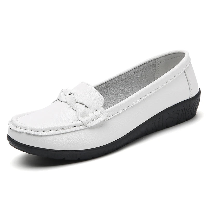 Women’s 2025 Loafers – Slip-On PU Flats, Comfortable Casual Shoes