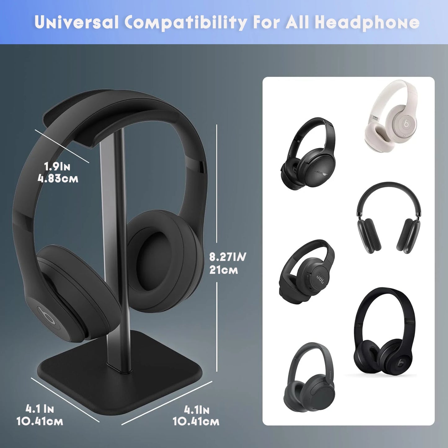 Headphone Stand, Desktop Headset Holder - Desk Earphone Stand, for All Headsets Such as Airpods Max, HyperX Gaming Headphones