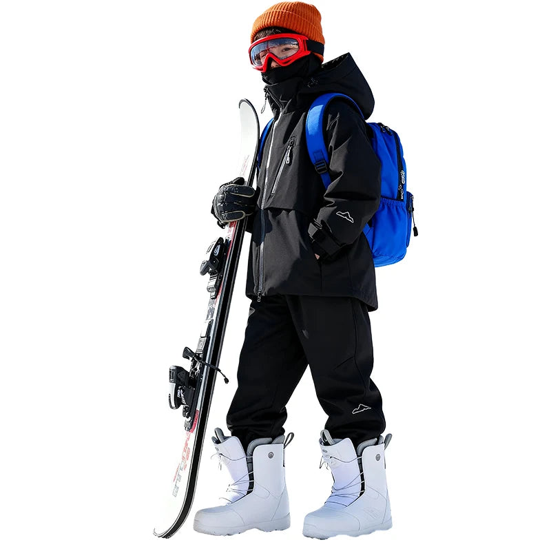 Children's Skiing Wear,Top+Bottom Winter Boys Snowboarding Suit,Girls Ski Suits,Windproof Waterproof Kids Ski Jacket Snow Pants