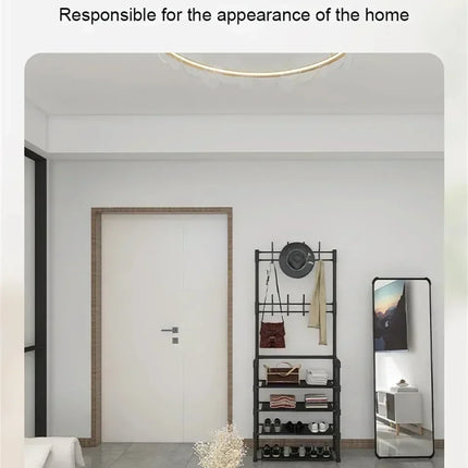 Multi-Layer Shoe and Hat Rack Household Multifunctional Shoes Racks Floor Standing Dormitory Floor Standing Sneaker Coat Cabinet