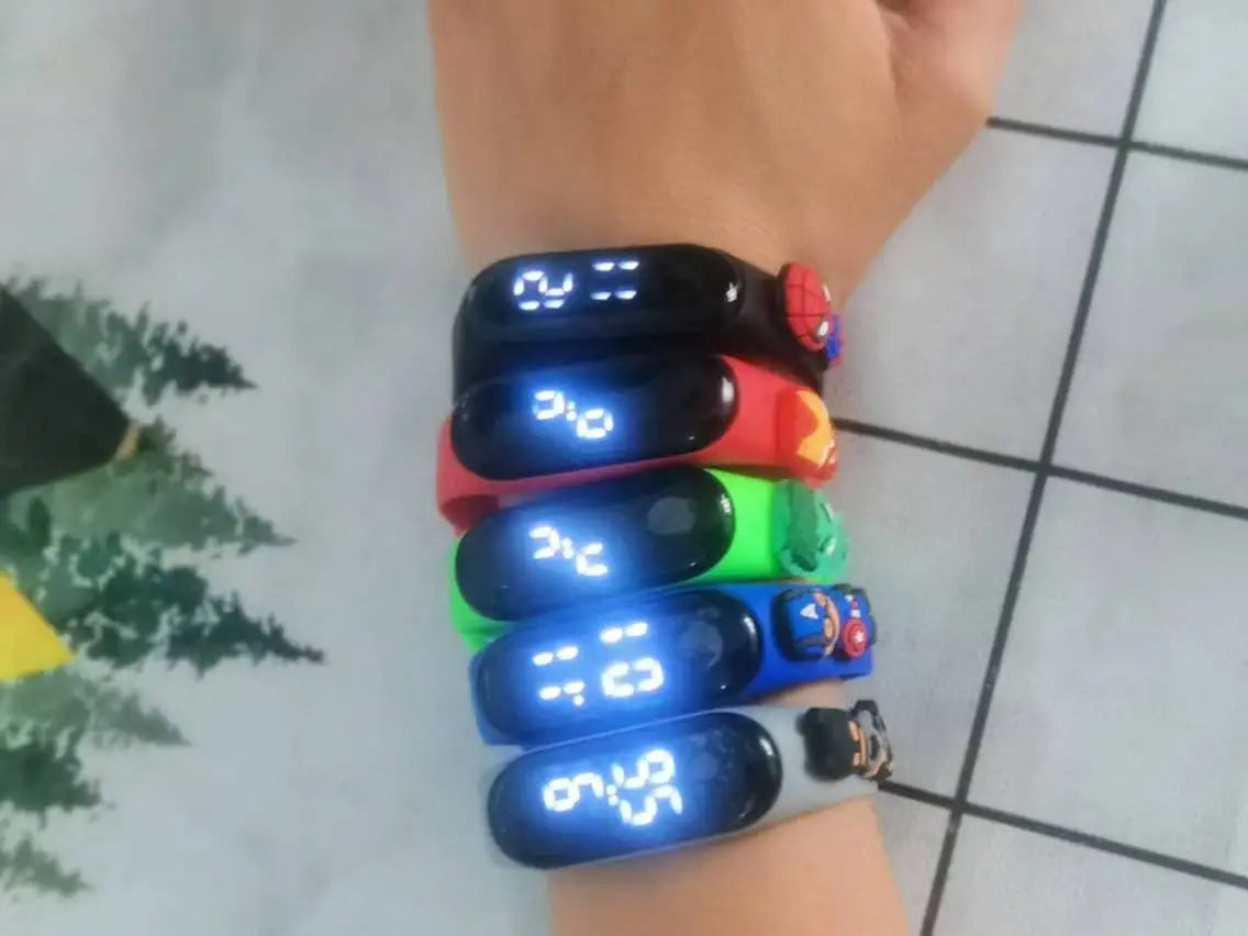 Marvel Children's Watch Cartoon, Fashion Watches, Electronic Digital LED Display Watches, Waterproof Holiday Gift Kids Watches