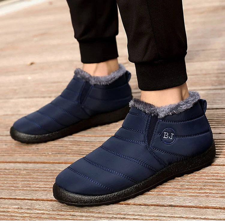 HAJINK Men Winter Sneakers – Waterproof Plush Casual Shoes, Lightweight & Warm