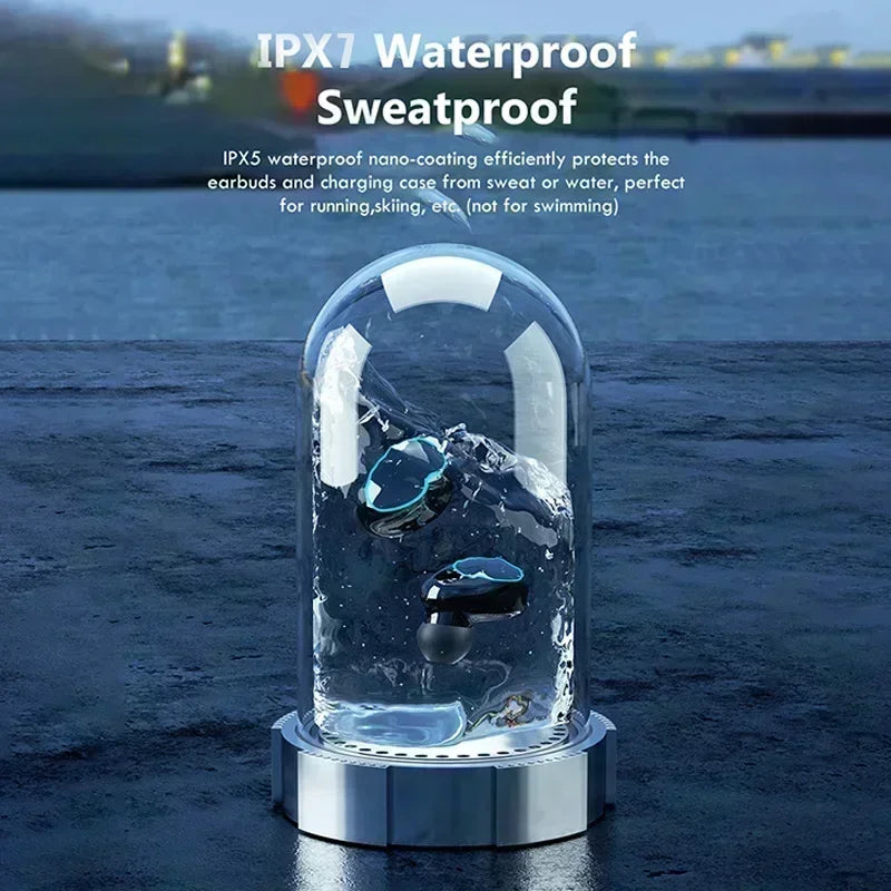 Wireless Bluetooth Headphones, Handfree Dispay Bluetooth Earphones, HiFi Stereo Music, Wireless Earbuds, Waterproof, Gaming Headset