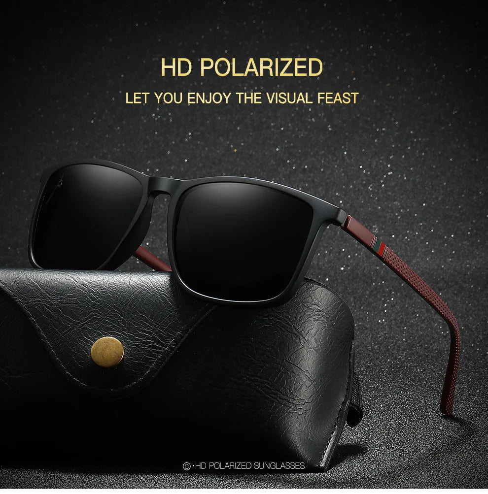 Sports Sunglasses for Men, Polarized Comfortable Wear Square Sun Glasses, Male Light Weight Eyewear Accessory with Origina UV400