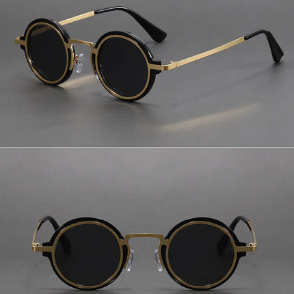 Men Vintage Steampunk Sunglases Women 2025 Luxury Design Metal Round Frame Sun Glasses Women Retro UV400 Shades Classic Eyewear