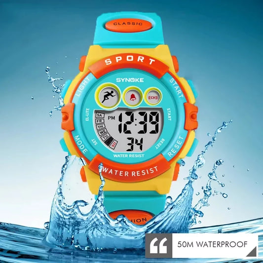 Waterproof Sport Children Watch, LED Digital Kids Watches, Luxury Electronic Watch for Kids Children Boys Girls Gifts