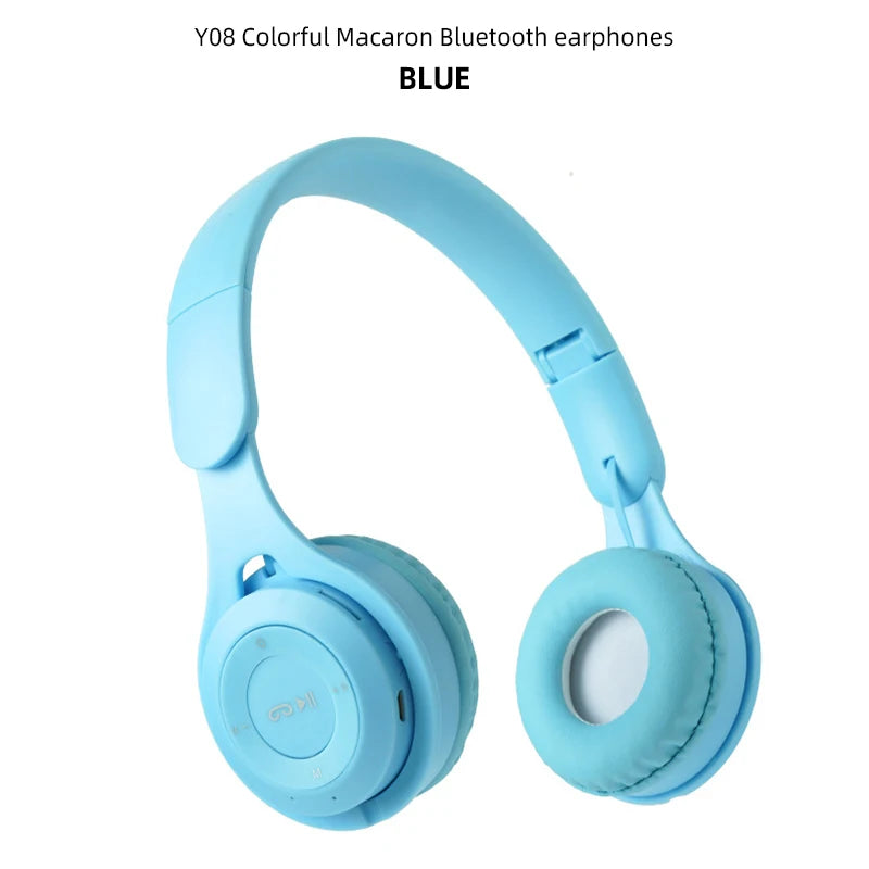 Kids Headphones  Wireless Bluetooth Earphones Stereo Foldable Helmets Gaming Headsets Over-ear Headphones for Android ios Music