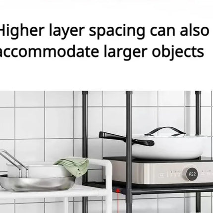 Multi-Layer Kitchen Rack Household Microwave Stove Shelf Multi Scene Bathroom Living Room Shelf Pantry Closet Kitchen Organizer