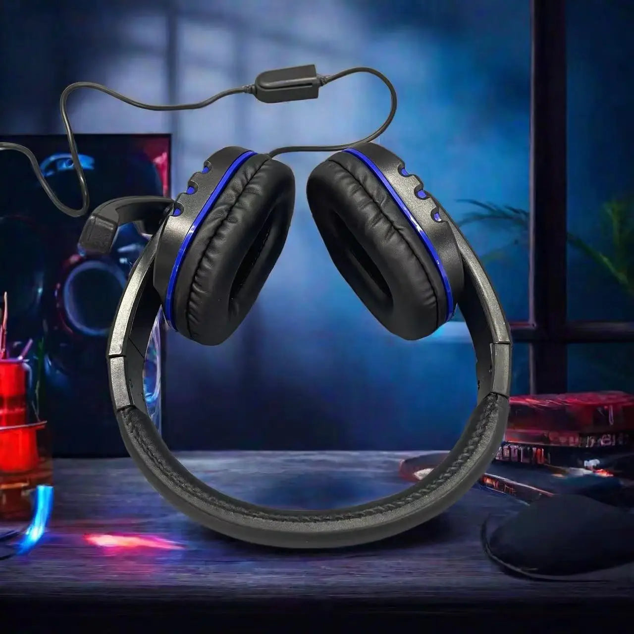 7260 Wired Headphones with, Microphone，Suitable for work, meetings、Study Recording、Entertainment Games，Compatible：PS4/PS5/Xbox One