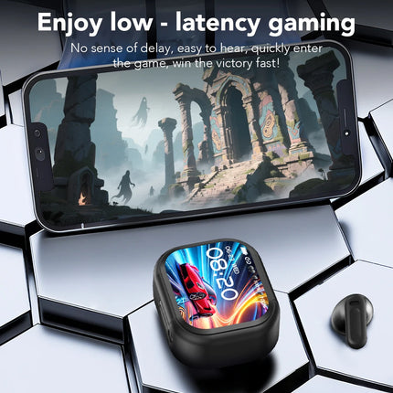 【HTC NE20】Bluetooth V6.0 Earphones AI Translator Earbuds OWS LCD Touch Screen Sport Wireless Headphones HD Stereo Sound Longlife