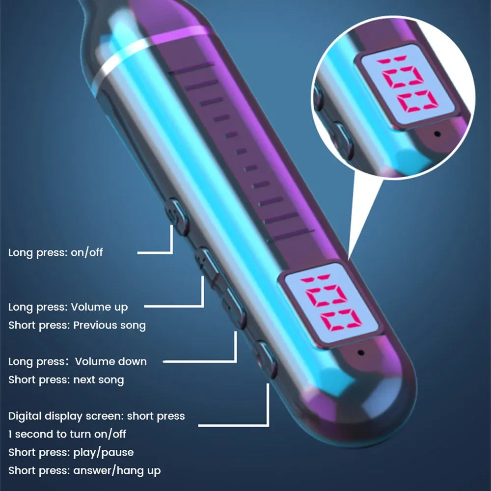 Wireless Earphones 5.3 Neckband, Headphones Gaming LED Display, Stereo Sports Headset Halter, Waterproof Magnetic Earbuds