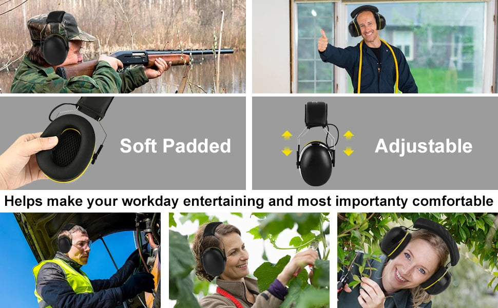 Electronic Headphone 5.0 Bluetooth, Earmuffs Hearing Protection, Headphones for Music Safety Noise, Reduction Charging