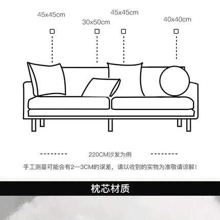 Luxury Nordic Pillow Covers Soft Fabric Modern Minimalist Design For Bed Living Room Decor Light Home Textile Accessories Clean