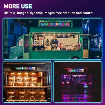 LED Matrix Pixel Panel, Scrolling Bright Advertising LED Signs, Flexible USB 5V LED Car Sign Bluetooth App Control