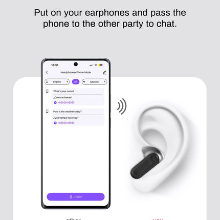 【HTC NE20】Bluetooth V6.0 Earphones AI Translator Earbuds OWS LCD Touch Screen Sport Wireless Headphones HD Stereo Sound Longlife