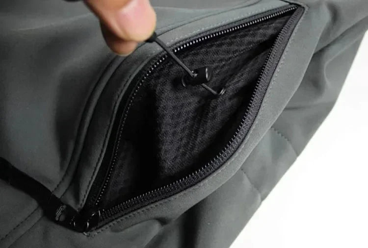 Men’s Military Patchwork Jacket – Winter Travel, Hooded Zipper Coat