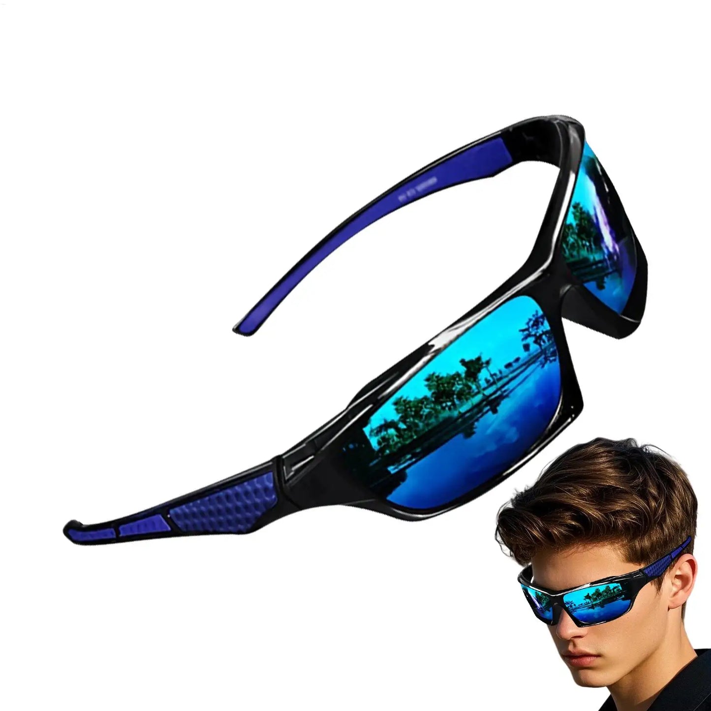 Mens Sun Glasses, Lightweight Sun Glasses, Polarized Sunglasses, Comfortable Lightweight Frame Sport Eyeglasses for Driving Fishing