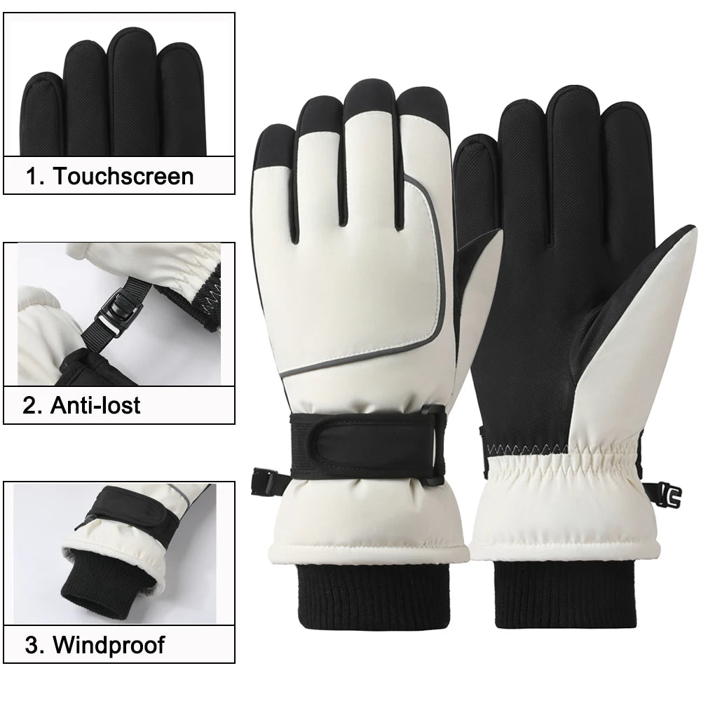 Malowgas Ski Gloves – Waterproof, Windproof, Touchscreen Winter Gloves for Men, Women & Youth